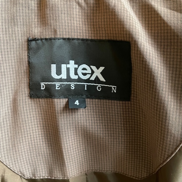 Vintage Women's Utex Design Trench Coat Tan Double Breasted Gingham 4 6 8 Y2K - Picture 8 of 11